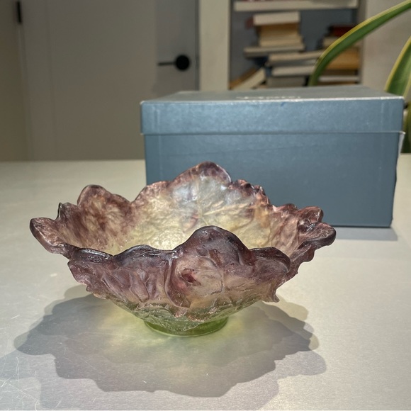 Daum Other - Daum Iris Pate de Verre Glass Bowl